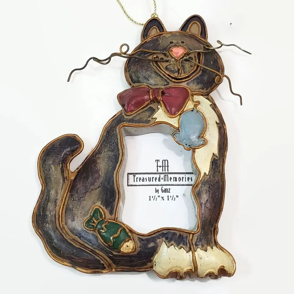 Cat Picture Frame Holiday Ornament by Ganz Treasured Memories